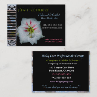 Caregiver Trusting Lily Floral Professional Business Card