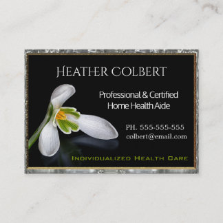 Caregiver Trusting Snowdrop Professional Business Card