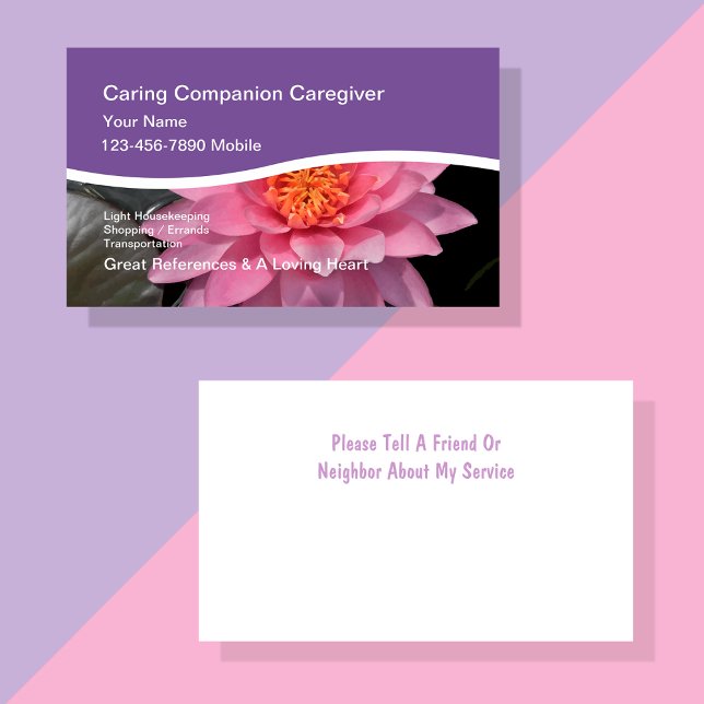 Caregiver Water Lily Business Cards (Creator Uploaded)