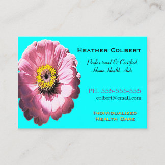 Caregiver Zinnia Cheerful Professional Business Card