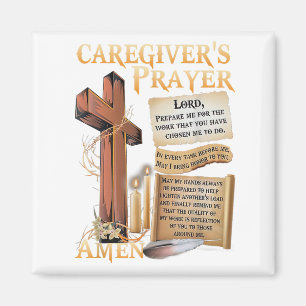 Caregivers Prayer Christian Cross Faith Hope Love Magnet