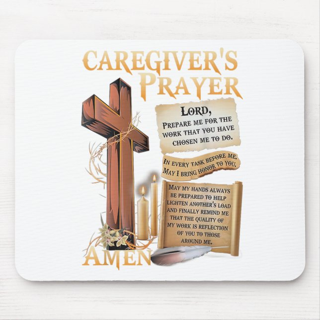 Caregivers Prayer Christian Cross Faith Hope Love  Mouse Pad (Front)
