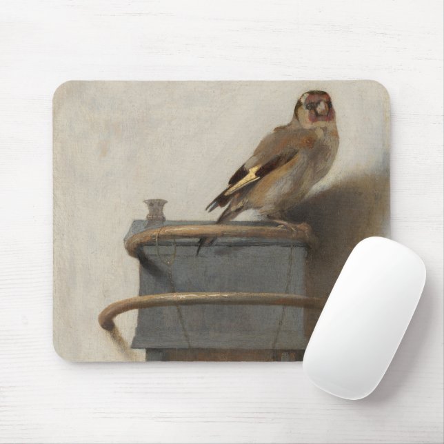 Carel Fabritius, The Goldfinch - 17th C. Fine Art Mouse Pad (With Mouse)