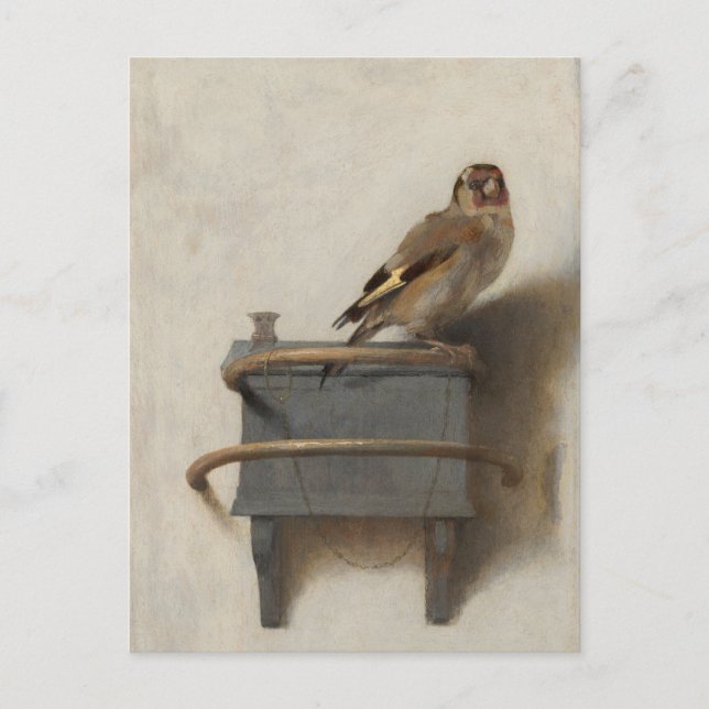 Carel Fabritius, The Goldfinch - 17th C. Fine Art  Postcard (Front)