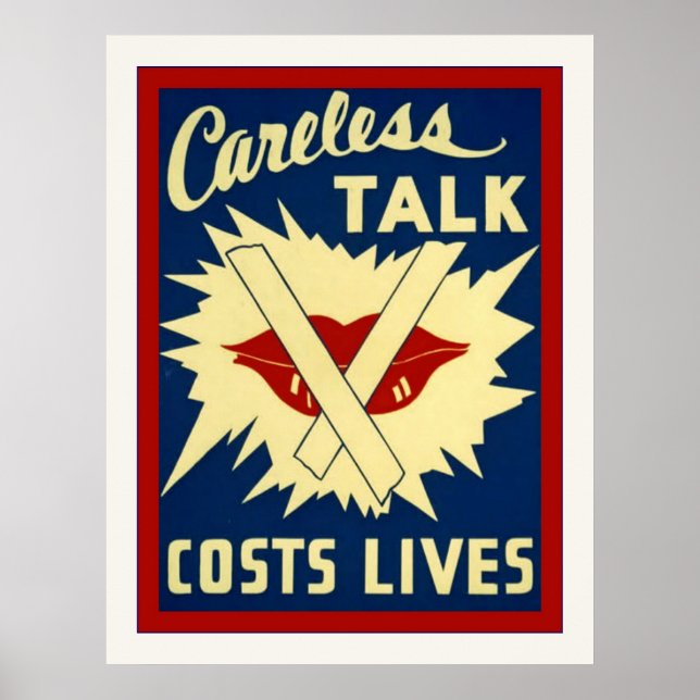 Careless Talk ~ Vintage World War 2 Poster (Front)