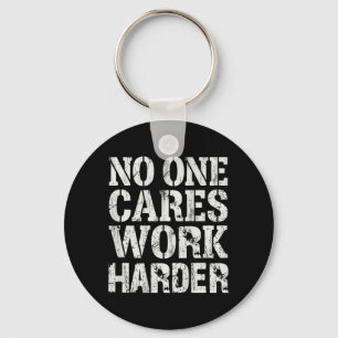 Cares Work Harder Youth Workout Gym On Back Men Key Ring