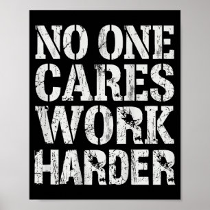 Cares Work Harder Youth Workout Gym On Back Men Poster