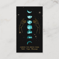 *~* Caress Moon Turquoise Blue Phases + Hands Star
