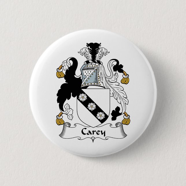 Carey Family Crest 6 Cm Round Badge (Front)