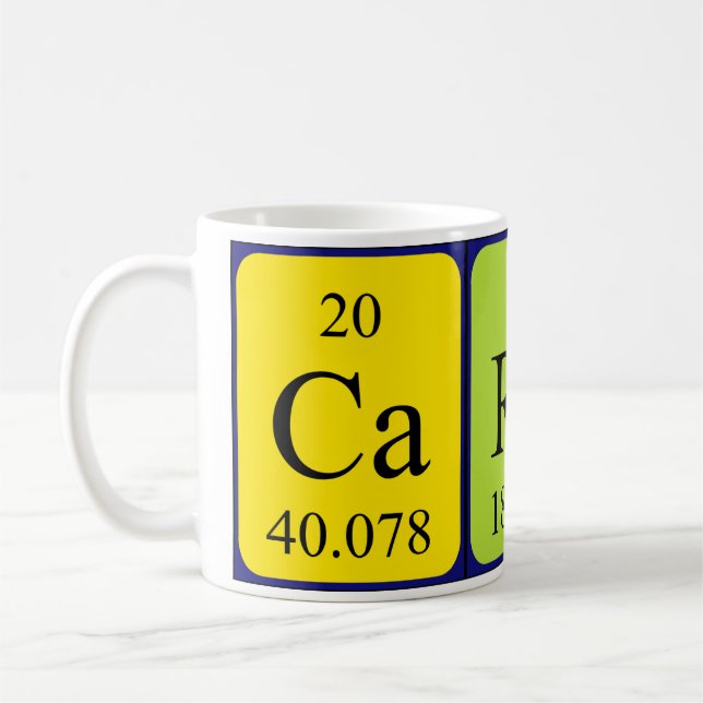Carey periodic table name mug (Left)