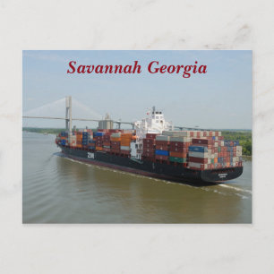 Cargo Container Ship Postcard