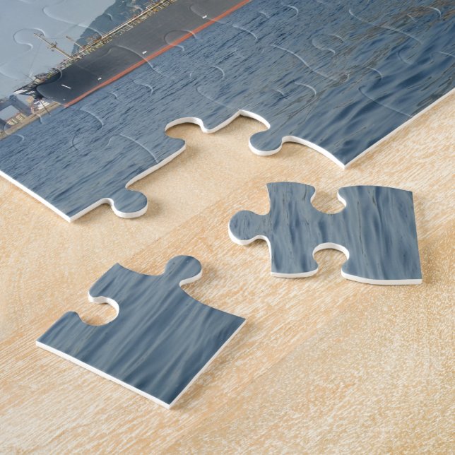 Cargo Ship Entering Gibraltar Jigsaw Puzzle (Side)