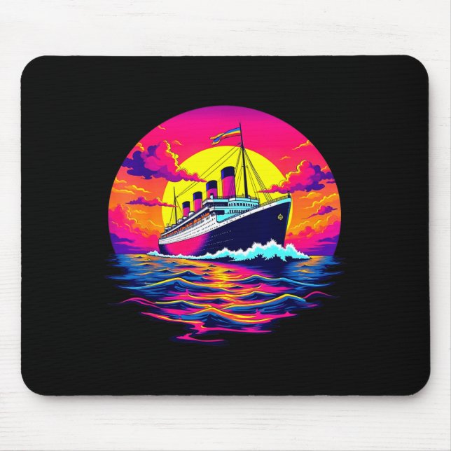 Cargo Ship Vintage Titanic Boat Travel Rate Men Wo Mouse Pad (Front)