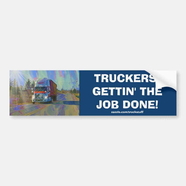 CARGO TRUCK BIG RIG TRUCKERS Gifts Bumper Sticker (Front)
