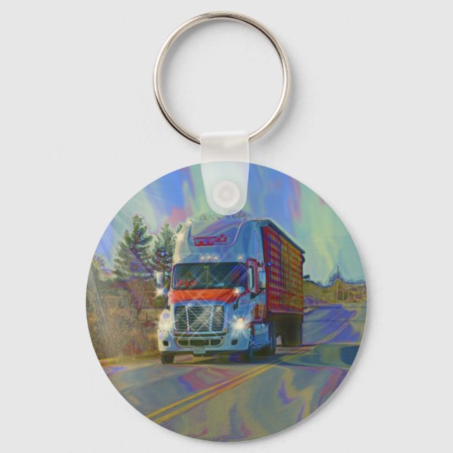 CARGO TRUCK BIG RIG TRUCKERS Gifts Key Ring (Front)