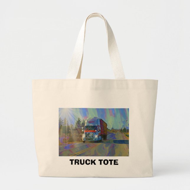 CARGO TRUCK BIG RIG TRUCKERS Gifts Large Tote Bag (Front)