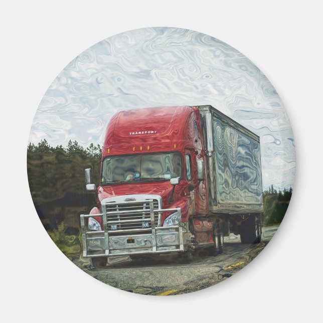 CARGO TRUCK BIG RIG TRUCKERS Gifts Magnet (Front)