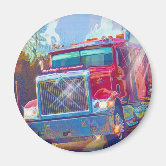 CARGO TRUCK BIG RIG TRUCKERS Gifts Magnet (Front)