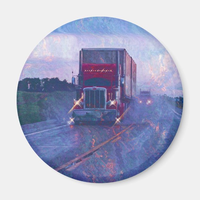 CARGO TRUCK BIG RIG TRUCKERS Gifts Magnet (Front)