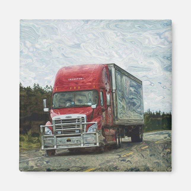 CARGO TRUCK BIG RIG TRUCKERS Gifts Magnet (Front)
