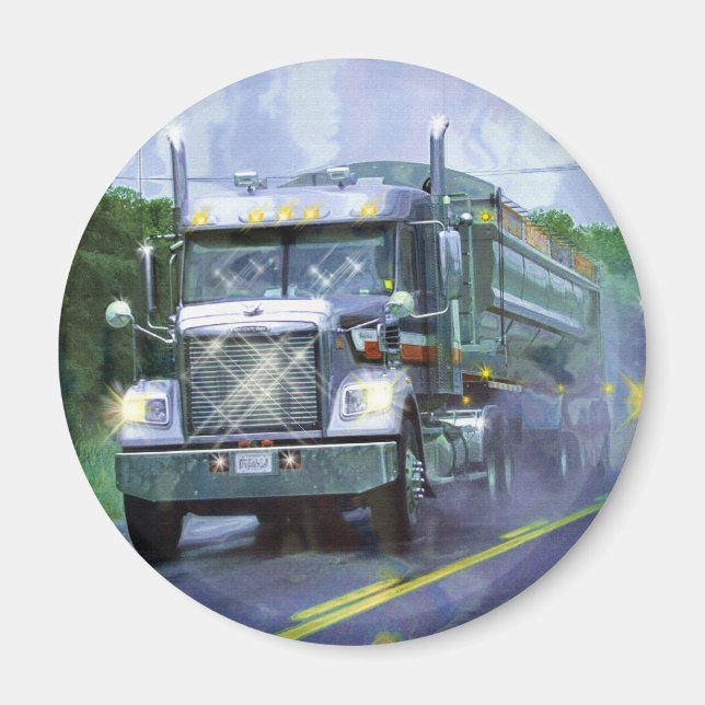 CARGO TRUCK BIG RIG TRUCKERS Gifts Magnet (Front)
