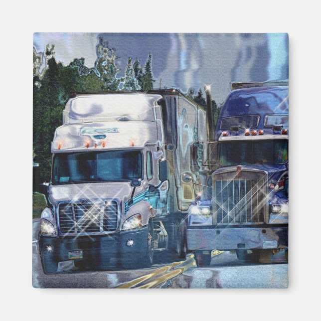 CARGO TRUCK BIG RIG TRUCKERS Gifts Magnet (Front)