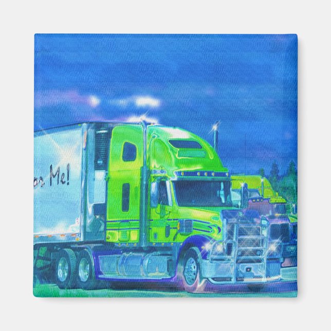 CARGO TRUCK BIG RIG TRUCKERS Gifts Magnet (Front)