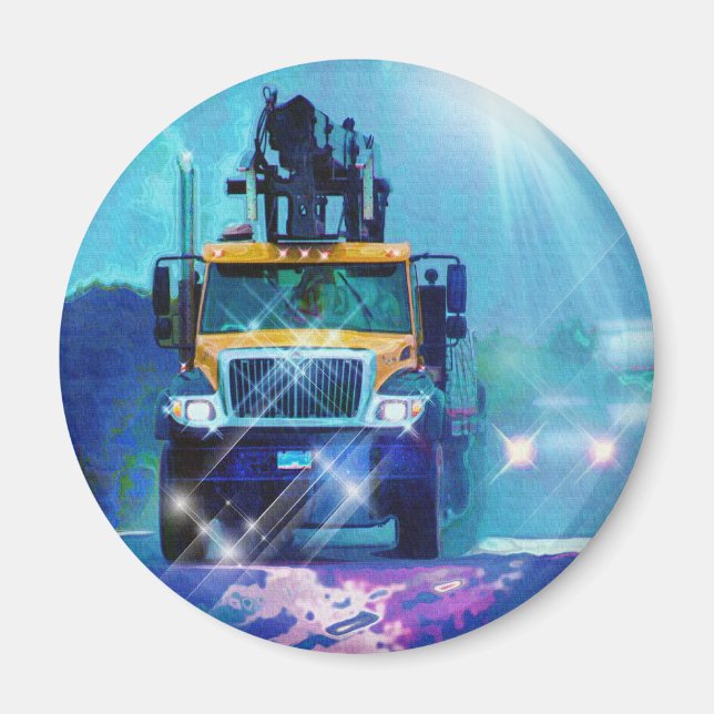 CARGO TRUCK BIG RIG TRUCKERS Gifts Magnet (Front)