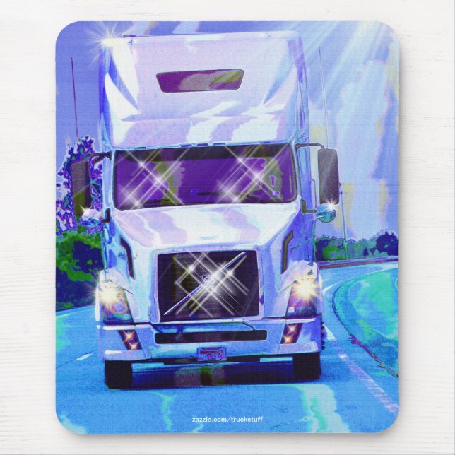 CARGO TRUCK BIG RIG TRUCKERS Mousepad (Front)