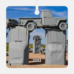 Carhenge, Alliance, Nebraska, Stonehenge replica Metal Tree Decoration