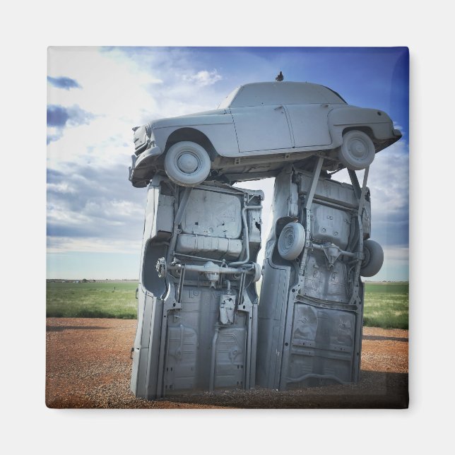 carhenge stacked cars magnet (Front)