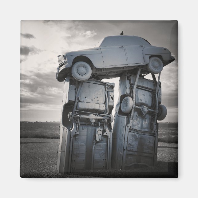carhenge stacked cars magnet (Front)