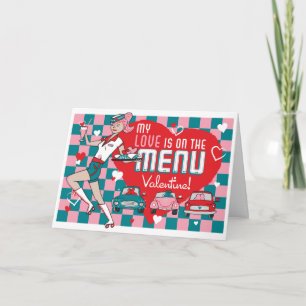Carhop Retro Drive-In Valentine Card -Customisable