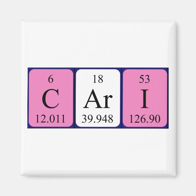Cari periodic table name magnet (Front)