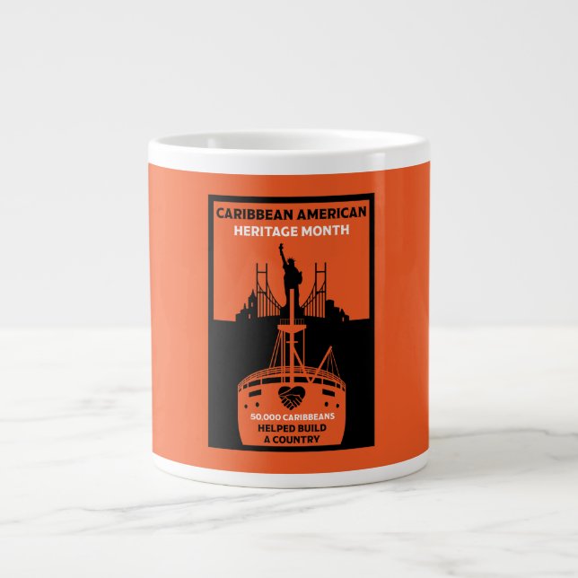 Caribbean American Heritage Month Large Coffee Mug (Front)