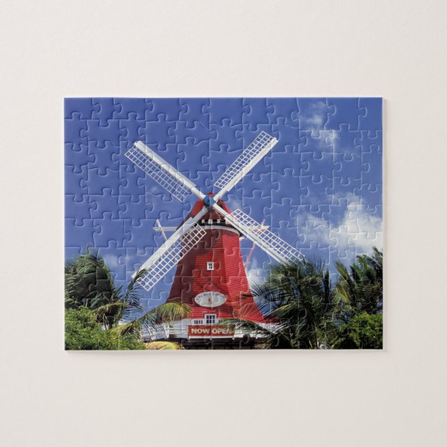Caribbean, Aruba. Old Mill, converted into 'Mill Jigsaw Puzzle (Horizontal)