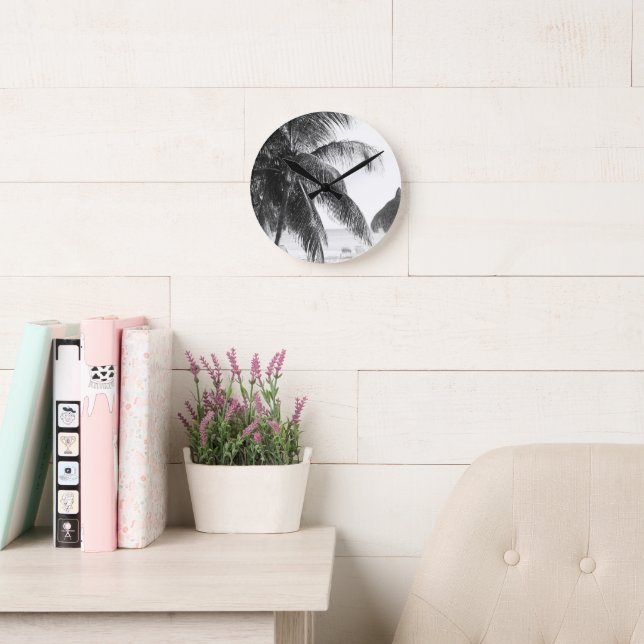 Caribbean Beach Bliss 10 #art #nature Round Clock (Reading Room)