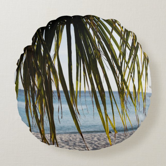 Caribbean Beach Bliss #6 #tropical #wall #art Round Cushion (Front)