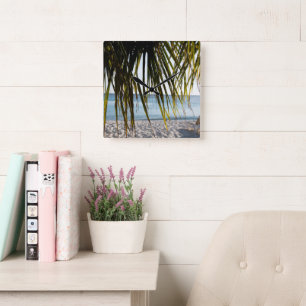 Caribbean Beach Bliss #6 #tropical #wall #art Square Wall Clock