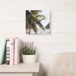 Caribbean Beach Bliss 9 #art #travel Square Wall Clock