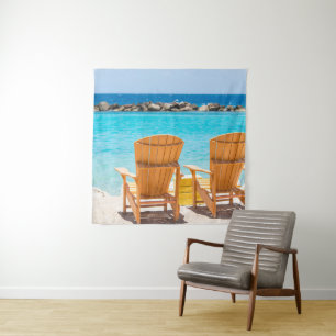 Caribbean Beach Chair Oasis #1 #caribbean #wall Tapestry