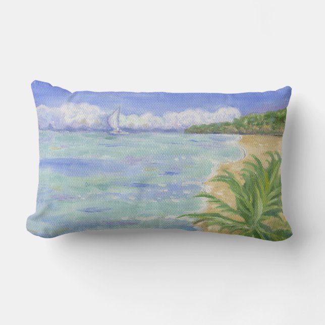 Caribbean Beach large pillow (Front)