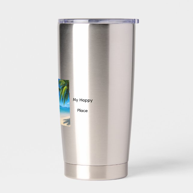 Caribbean Beach My Happy Place Insulated Tumbler (Left)