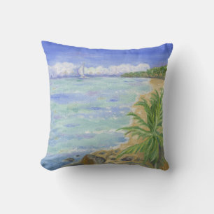 Caribbean Beach square pillow