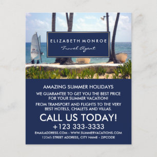 Caribbean Beach, Travel Agent Advertising Flyer