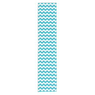 Caribbean Blue Chevron Short Table Runner