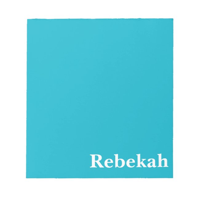 Caribbean Blue Customisable Notepad (Front)