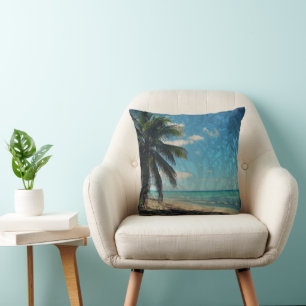 Caribbean Blue Digital Photo Art Cushion