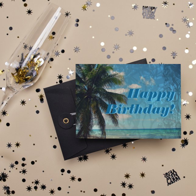 Caribbean Blue Happy Birthday Card (Creator Uploaded)