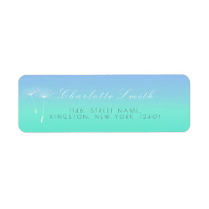 Caribbean Blue Ocean Ombre Dandelion Address Return Address Label